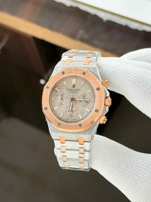 AUDEMARS_PIGUET_ ROYAL OAK CHRONOGRAPH TO TONE ROSE GOLD GREY