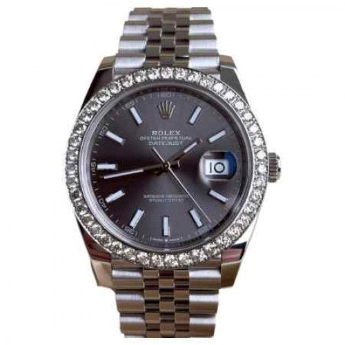 rolex_date just diamond silver grey