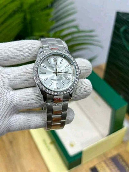 rolex_date just diamond silver white