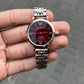 Emporio Arman i Women Two Tone Red Dial Roman