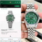 rolex_date just silver Motif green