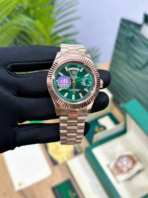 ROLEX_DAY DATE rose gold green