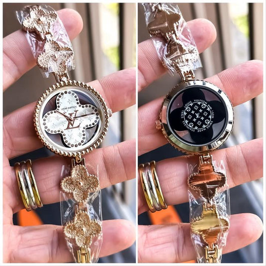 Loui_s Vuitton ladies watch Rose Gold White dail