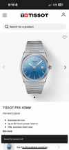 Tisso t PRX Premium Watch Back open wc550