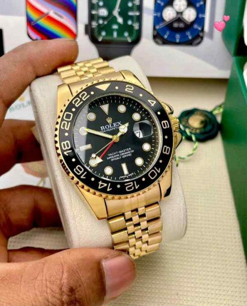 rolex_gmt master 2 Gold black bazel