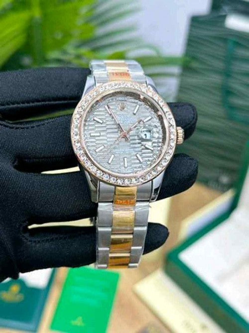 rolex_date just diamond to tone grey dail