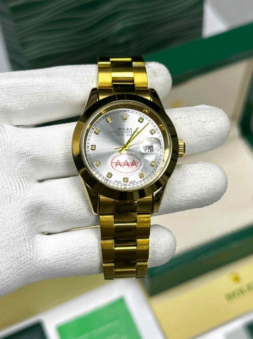 rolex_date just Gold white