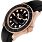 Role_x Yatch Master Rose Gold Oysterflex Black Mint Mens Watch Luxury Edition Premium Quality auraofluxury.in