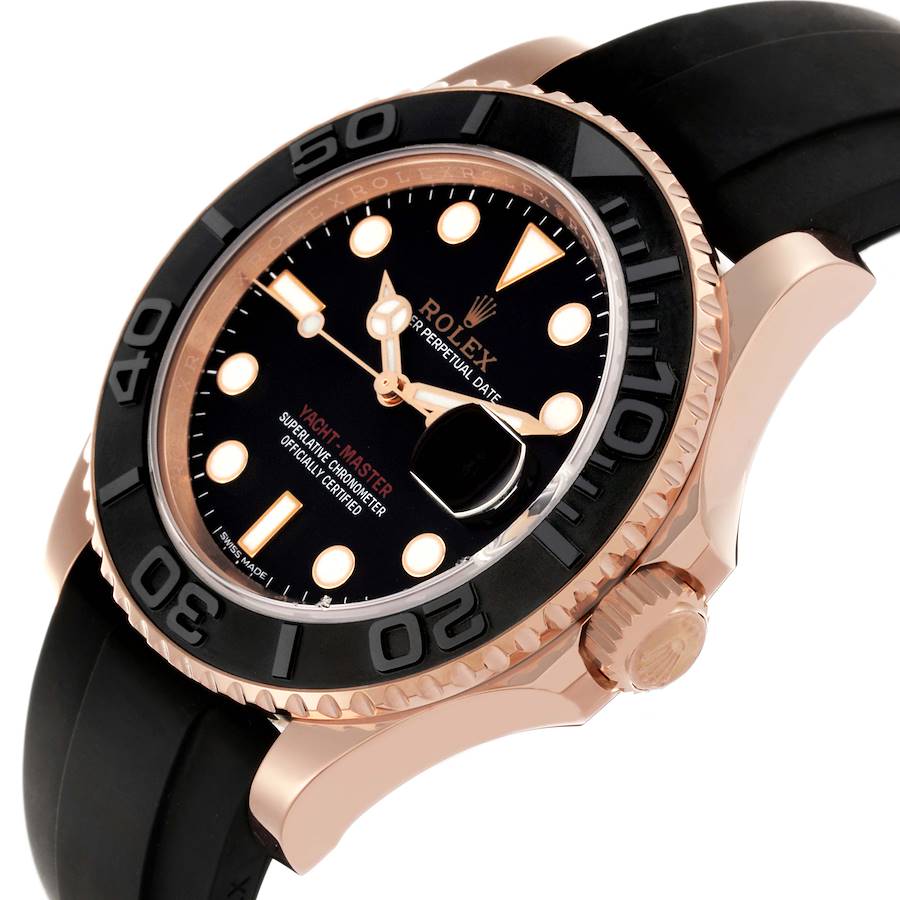 Role_x Yatch Master Rose Gold Oysterflex Black Mint Mens Watch Luxury Edition Premium Quality auraofluxury.in