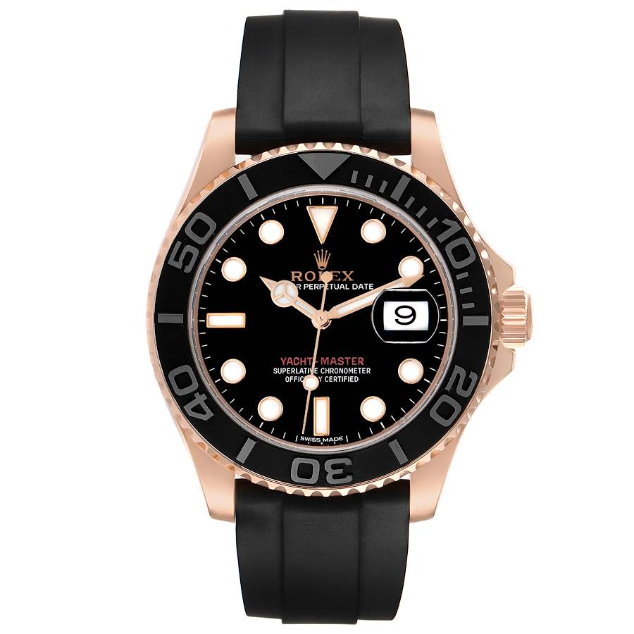 Role_x Yatch Master Rose Gold Oysterflex Black Mint Mens Watch Luxury Edition Premium Quality auraofluxury.in