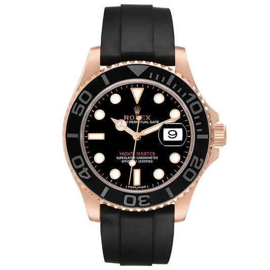 Role_x Yatch Master Rose Gold Oysterflex Black Mint Mens Watch Luxury Edition Premium Quality auraofluxury.in