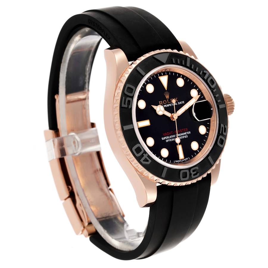 Role_x Yatch Master Rose Gold Oysterflex Black Mint Mens Watch Luxury Edition Premium Quality auraofluxury.in